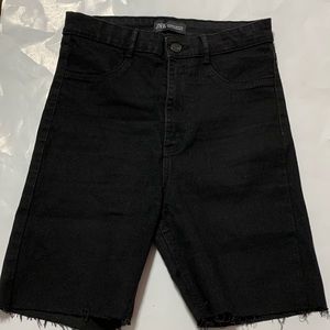 Zara denim Bermuda shorts super stretch black size 8